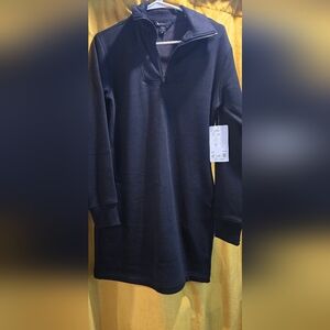 Athleta Blue Long-Sleeve Polo Collar Dress